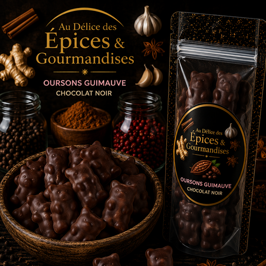 OURSONS GUIMAUVES CHOCOLAT NOIR 100G