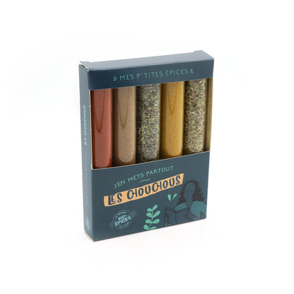 SUPPORT EN BOIS Mini – 5 tubes à épices Minis