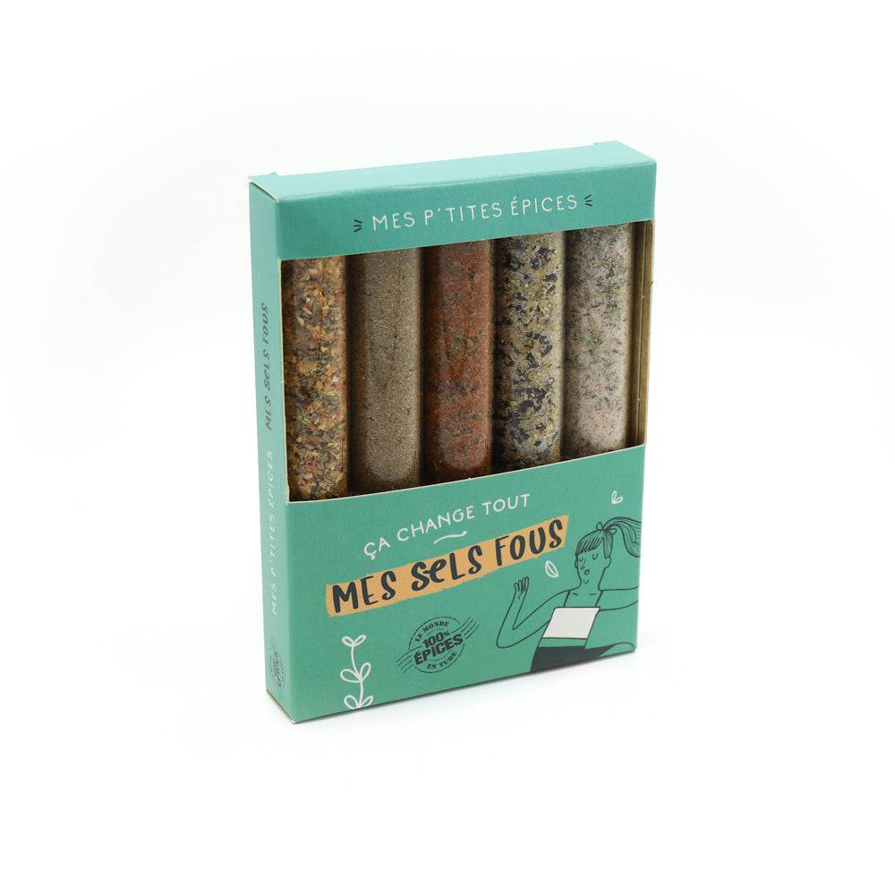 SUPPORT EN BOIS Mini – 5 tubes à épices Minis