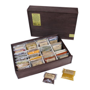 BOITE EN BOIS DE 36 SACHETS D'EPICES