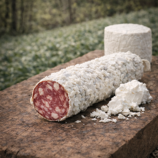 SAUCISSON SEC ARTISANAL AU CHÈVRE  200G  (EN COURS DE REAPPROVISIONNEMENT)